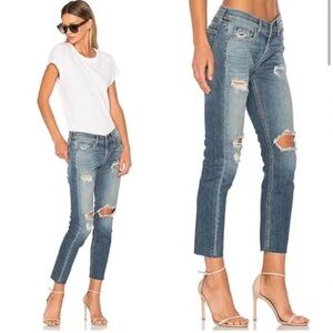Rag & Bone Dre Capri Women's Distressed Denim Jeans in Delamo. Size 24